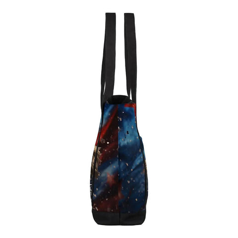 Cool Dog Sunglasses Inspired Canvas Laptop Tote For Women, Lightweight Office Briefcase Style Bag side view