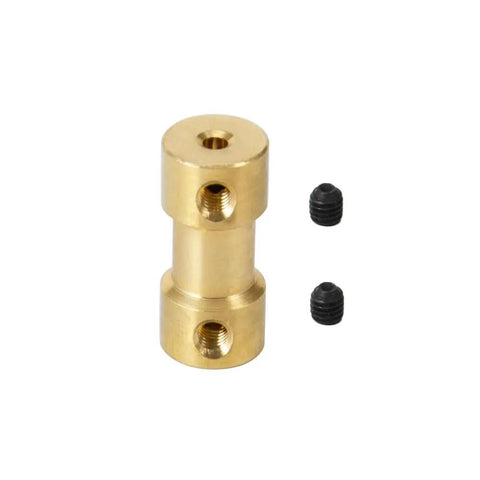 2.3mm To 4mm Shaft Coupler Set For Motors And 3D Printers Brass Joint Connector Motor Shaft Extension For RC Cars Boats And DIY Projects L20XD9 Beefy Heavy Duty brass coupler with two set screws