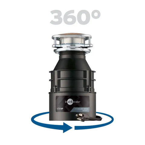 360 view of Badger 1/3 HP Garbage Disposal With Power Cord, Continuous Feed Food Waste Disposer For Kitchen Sink