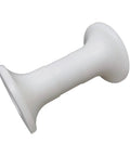 Replacement Pulley Wheel for Fitness Cable Systems and Gym Machines White Plastic 3.07 Inch Roller, angled view