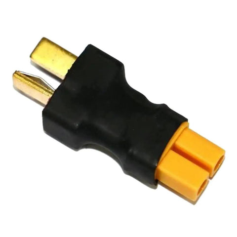 XT30 to T Plug Connector Adapter for RC Cars and Planes LiPo Battery and ESC compatible, male end, lightweight and secure.