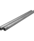 Side view: two 8-inch long steel tubes, 1/2 in OD and 1/4 in ID, seamless round spacers