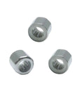 Three chrome needle roller bearings in hex design for fishing tackle and hydraulic systems, six piece set with smooth spinning.