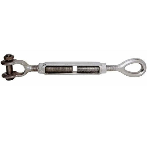 Heavy Duty Drop Forged Jaw Eye Turnbuckle 1 1/4 X 12 Inch 12500 Lbs Capacity Marine 316 Stainless Steel for rigging.
