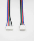 Close-up of Six Pack 500Mm XH2.54 4Pin To 6Pin Stepper Motor Cables For 3D Printers NEMA 17 RAMPS compatible connectors.