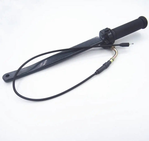 Black operating handle with throttle cable for 2 stroke 3 5HP marine boat outboard engine replacement control lever kit on white background