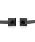 Close-up of 2 Pack Heavy Duty Square Door Levers Matte Black Finish Built Tough For Interior Doors Right And Left Handed Passage And Dummy Lever Sets