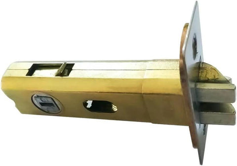 Side view of Privacy Door Latch Lock With Keys For Bedroom And Bathroom Doors, brass core, stainless steel plate, 35-45mm fit