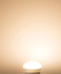 4 Pack R14 Mini Reflector Light Bulbs 40W 120V Dimmable E26 Base Frosted Spotlight Lamps lit and glowing in warm white