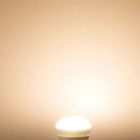 4 Pack R14 Mini Reflector Light Bulbs 40W 120V Dimmable E26 Base Frosted Spotlight Lamps lit and glowing in warm white