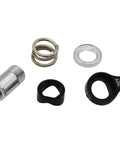 Front view of servo saver kit components: CNC aluminum adapter, springs, metal washer, plastic collar, 20T horn.