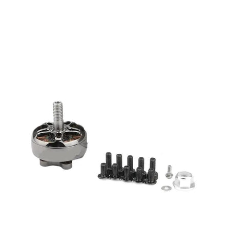 2306 Brushless Drone Motor Built For 6S And 4S Setups With 1700KV 1900KV And 2400KV Options Ideal For FPV Racing Drones Lightweight Design For Faster Efficiency Stable Power Easy Install And Quick Replacement with screws and accessories on white background.