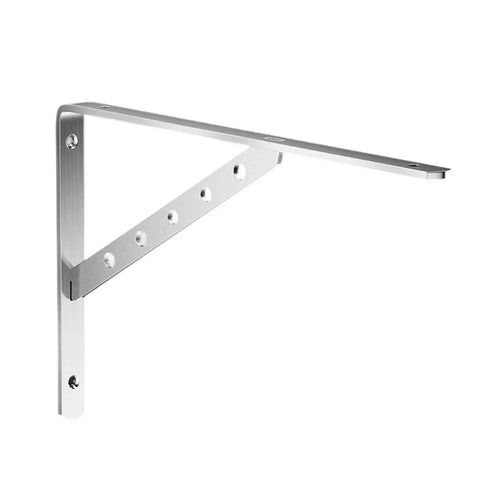 Two Pack Wall Mounted Stainless Steel Brackets With Triangular Structure Heavy Duty Shelf Brackets Adjustable Height Modern Minimalist Design