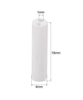 Ceramic insulation tube, white alumina porcelain, 1mm bore, 19mm long, 4mm OD; pack of 10