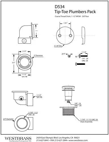 Dang Tight Fit Tip Toe Bathtub Drain Plug For SCH 40 Abs Lines With Two Hole Elbows And Sweet Satin Nickel Trim Featuring Ada Compliant Push Open Close Mechanism For No Stress Home Upgrades plumbing diagram with measurements and installation details.
