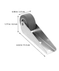 Heavy Duty Sliding Door Casters For Barn Doors And Counters Include Nylon Rollers And Galvanized Brackets For A Butter Smooth Glide Bearing Weight Like A Champ While Staying Whisper Silent Daily showing dimensions and details.