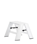 White Step Ladder With Self Standing Foldable Design Grooved Non Slip Steps Safety Bar For Easy Folding Compact Home Garage Ladder For Quick Reach Heights And Everyday Handy Uplift