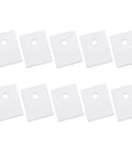 10 Pack TO-3P Alumina Ceramic Sheets For Transistors And Thyristors Insulation, arranged in two rows, white sheets with holes.