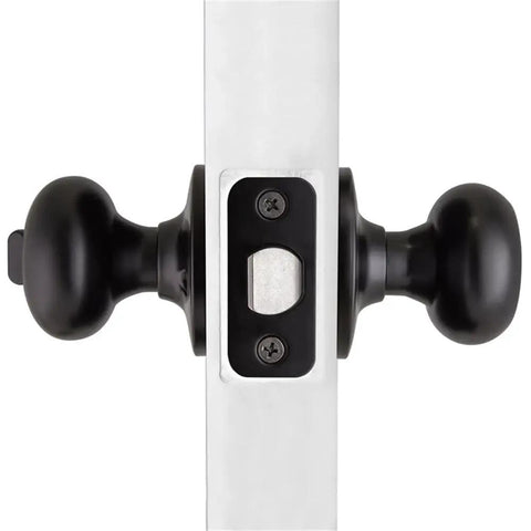 Keyed Entry Door Knob In Matte Black With Anti Bump Technology Reversible Design Fits One And Three Eighths To One And Three Quarters Inch Doors