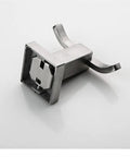 Slick Brushed Stainless Steel Double Robe Hooks With No Hassle Wall Mount For Bathroom And Shower Beefy Coat And Hat Hangers Modern Compact Design Quick Install Four Pack Hardware Set showing one hook with square base.