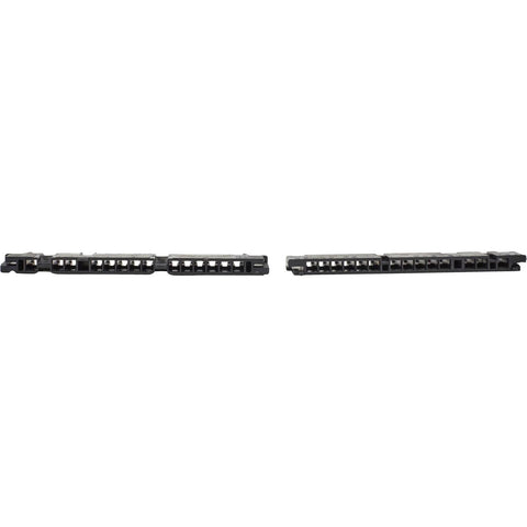Amazon GM steering column kit components, side view; two black plastic rails with square openings