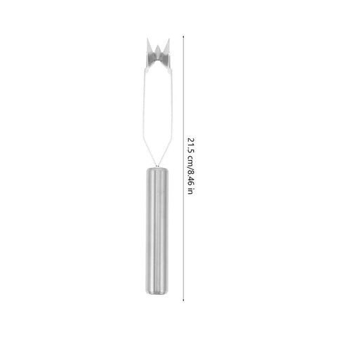 Two Piece Stainless Steel Pineapple Eye Peeler And Remover Set With Steel Handles, V Shaped Pineapple Cutter shown with 21.5 cm size