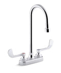 K-400T70-5AKL-CP Two-Handle Gooseneck Center Set Lavatory Faucet With Laminar Flow Spout and Wristblade Handles in Polished Chrome