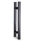 Black Painted Stainless Steel Square Tube Door Handle Push Pull For Glass Wood And Metal Doors Heavy Duty Office Hardware