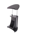 Slick Black Rolling Laptop Cart Featuring Legit Adjustable Top And Ultra Smooth Casters And Secure Edge Grip for workspace use.