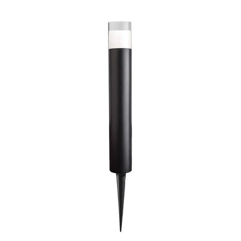 Outdoor Lighting Kit With Dope Black Aluminum Bollards And Clear Acrylic Shade