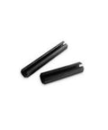 Close-up of two metal pins from Heavy Duty Roll Pin Assortment Kit, 315 Piece Metal Hardware Set With 30 Common Sizes From 1/16 x 3/16 To 3/8 x 2