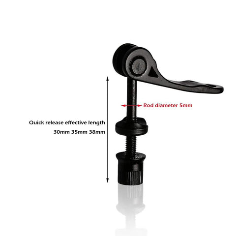 Alloy Bike Seat Post Quick Release Clamp Bolt for Road and Mountain Bikes showing quick release effective length and rod diameter