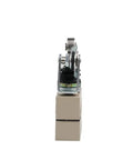 Side view of Heavy Duty Commercial Door Micro Switch with Roller Plunger IP65 Waterproof Limit Switch 250V 15A on white background.