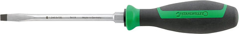 Drall+ 9 Piece Screwdriver Set With Slotted, Cross Head, Electrician Slotted and Carburettor Drivers, Industrial Grade Hand Tools Made In Germany, featuring a single slotted screwdriver.