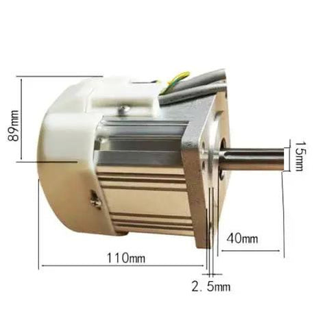 Heavy Duty Bench Grinder And Polishing Workhorse With 550 Watt Brushless Motor showing detailed view of motor dimensions and design.