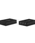 Top Shelf KVM Extender Kit With DisplayPort 1.2 And USB Over Fiber Optic Cable stretching up to 300M, featuring three USB Type A ports.