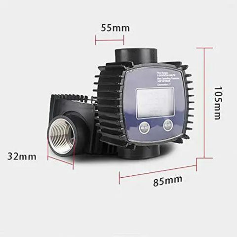 1 Inch Turbine Flow Meter For Water And Liquids High Accuracy Digital Display Flowmeter With 10 To 100 L Per Minute Range shown