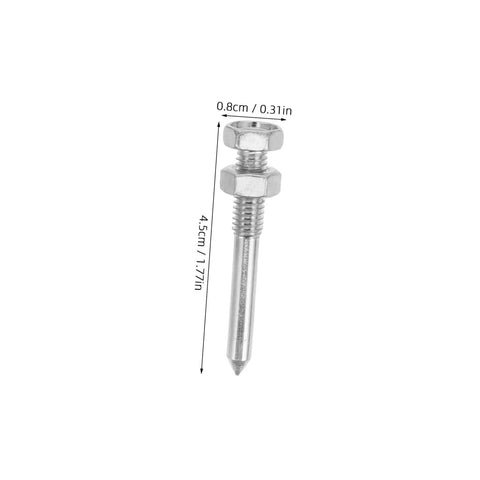 Metal spike of Heavy Duty Lawn Aerator Shoes With Metal Spikes For Easy Soil Loosening, showing 4.5cm length and 0.8cm diameter.