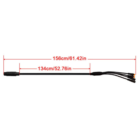 Waterproof 1 To 5 Electric Bicycle Cable For E Bike KT Controller With Display Throttle Ebrake Headlight Wiring Kit 156cm