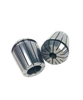 Ultra Precision ER40 Chuck Collet Set 2mm to 32mm Range With 0.008 Tolerance For Heavy Duty Machining And High Grade Durability Using American Slang Ready, showcasing two black steel collets.