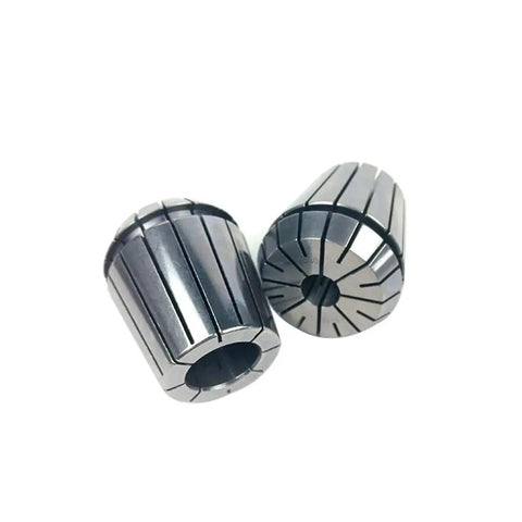 Ultra Precision ER40 Chuck Collet Set 2mm to 32mm Range With 0.008 Tolerance For Heavy Duty Machining And High Grade Durability Using American Slang Ready, showcasing two black steel collets.