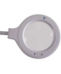 Rechargeable LED Floor Lamp With 5-Inch 2X Magnifier And 5X Bifocal, top view showing the magnifier and LED arrangement.
