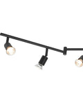 Six Light Foldable Track Lighting Kit With Adjustable Heads And Bendable Arms In Matte Black Finish, Dimmable GU10 Base, Modern Industrial Style
