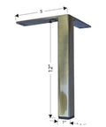 Antique Brass 12 Inch Square Metal Furniture Leg Set Of Four With Top Mount Brackets Heavy Duty Support For Sofas Cabinets And Entertainment Centers