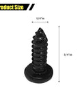 Hella Tough Anti Theft License Plate Screws Kit With Stainless Steel Tamper Proof Bolts, showing a black screw, size 1/4" by 3/4".