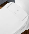 Top view of Electric Bidet Smart Toilet Seat For Elongated Bowls, featuring user controls and sleek design.