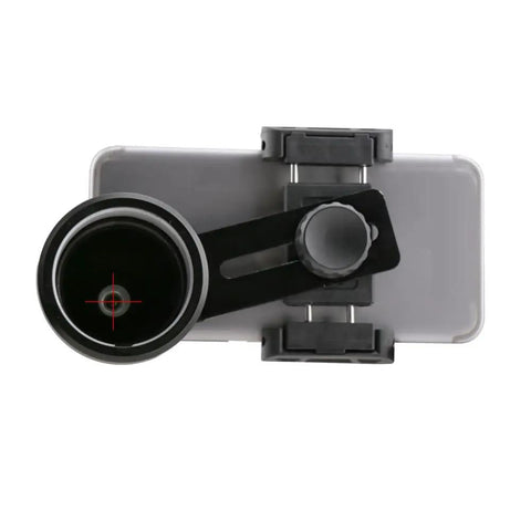 Top view of Rifle Scope Smartphone Adapter for Hunting and Birding - Quick Lock System with phone mount and aluminum frame.