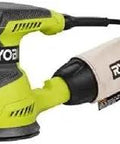 Side view of Beefy 2 6 Amp 5 Inch Random Orbit Sander With Spin Control Pad Dust Collection Bag Ergonomic Grip 12500 OPM