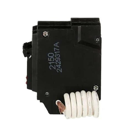 Side view of 50A Double-Pole GFCI Breaker 240V Self-Test Ground Fault Interrupter for 120/240 VAC Service, panel mount