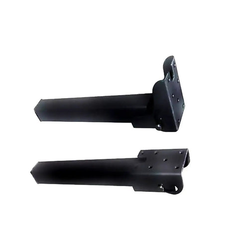 Built Like A Tank Folding Furniture Legs And Bed Feet Set Of Four Heavy Duty Metal Support Stands With Mounting Hardware angled view of black iron supports